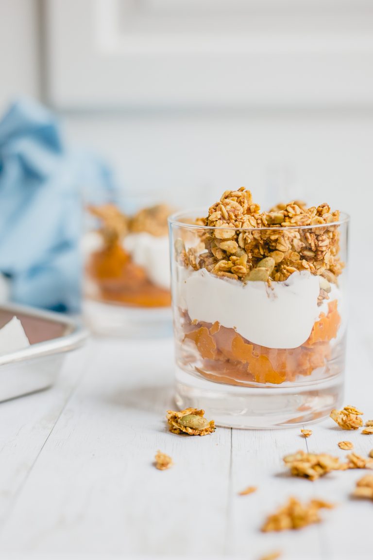 easy granola recipe in a serving glass