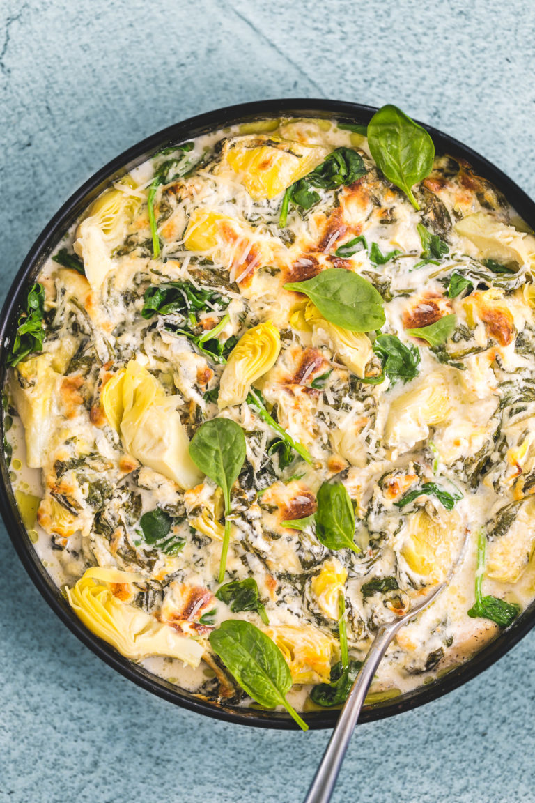 Spinach Artichoke Baked Chicken - Andie Mitchell