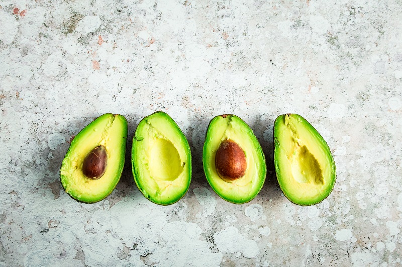 freshly cut avocado