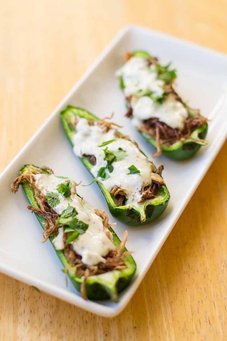 Tasty Keto Pulled Pork Jalapeno Poppers with Spicy Mayo (Dairy-Free)