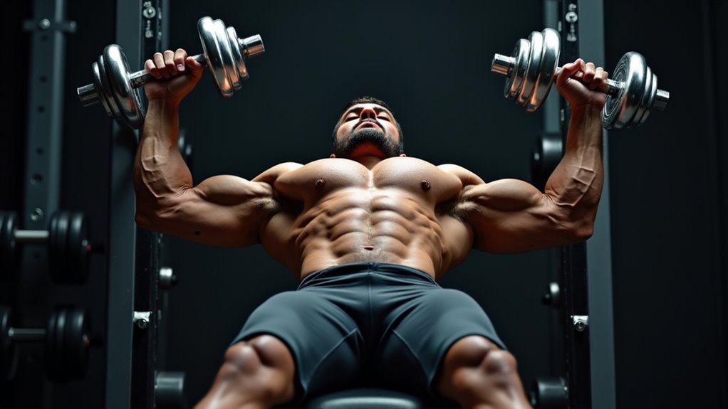 dumbbell flat bench press