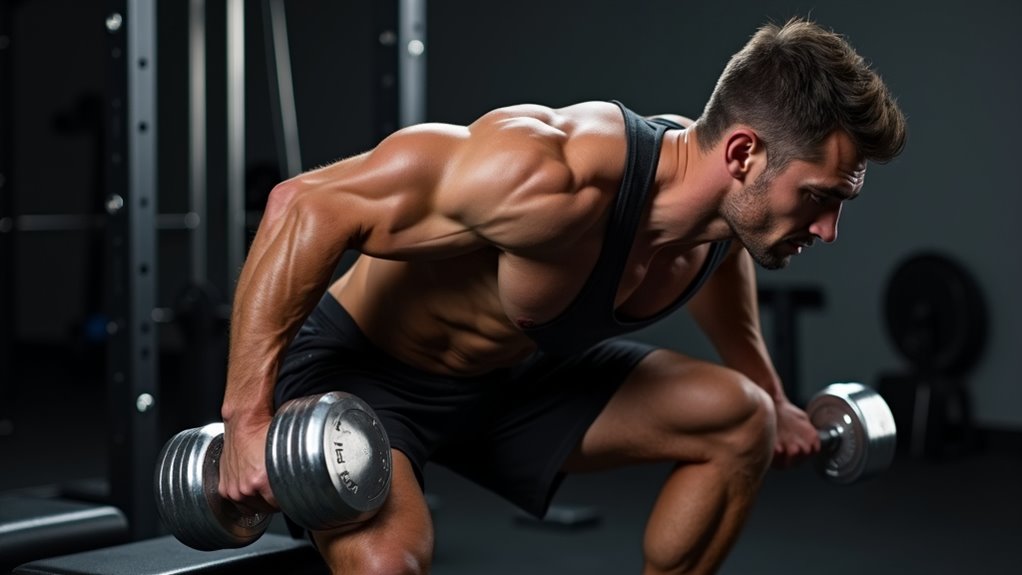dumbbell row builds lat strength