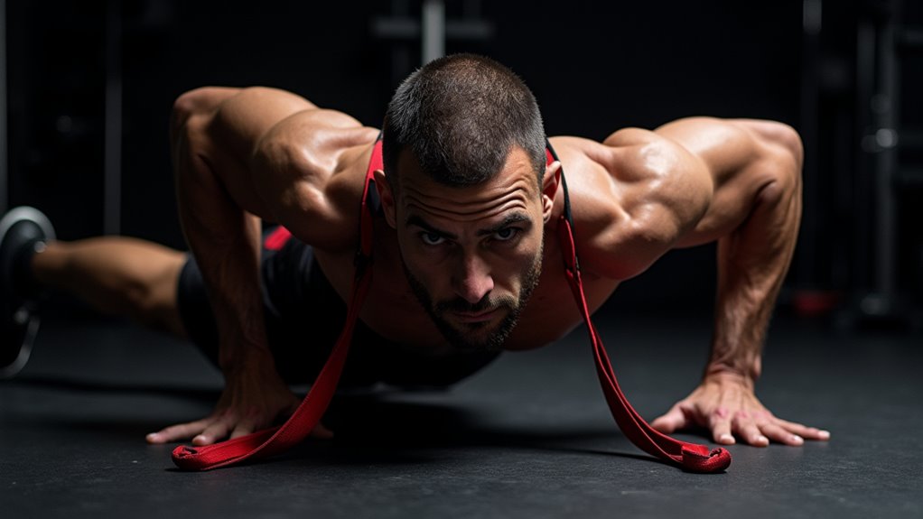 resistance band push ups